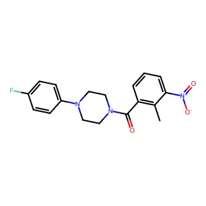 [4-(4-Fluorophenyl)piperazin-1-yl]-(2-methyl-3-nitrophenyl)methanone structure
