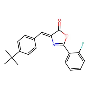 (Z)-4-(4-(tert-butyl)benzylidene)-2-(2-fluorophenyl)oxazol-5(4H)-one structure