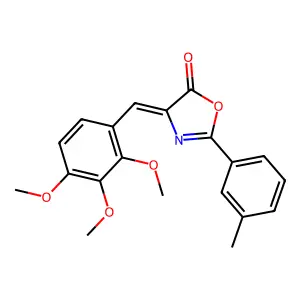 (4E)-2-(3-methylphenyl)-4-[(2,3,4-trimethoxyphenyl)methylidene]-1,3-oxazol-5-one structure