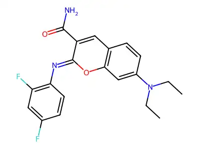 (2Z)-7-(diethylamino)-2-[(2,4-difluorophenyl)imino]-2H-chromene-3-carboxamide structure
