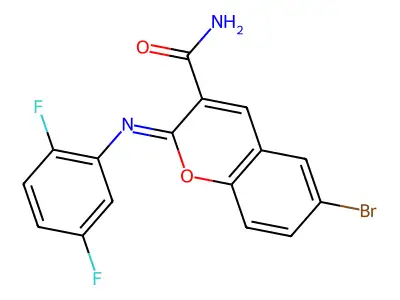 (2Z)-6-bromo-2-[(2,5-difluorophenyl)imino]-2H-chromene-3-carboxamide structure