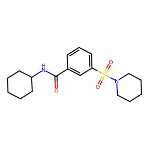 N-cyclohexyl-3-piperidin-1-ylsulfonylbenzamide structure