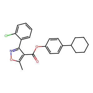 4-Cyclohexylphenyl 3-(2-chlorophenyl)-5-methyl-4-isoxazolecarboxylate structure