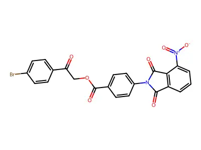 2-(4-bromophenyl)-2-oxoethyl 4-{4-nitro-1,3-dioxo-1,3-dihydro-2H-isoindol-2-yl}benzoate structure