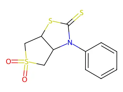 5,5-Dioxo-3-phenyl-3a,4,6,6a-tetrahydrothieno[3,4-d][1,3]thiazole-2-thione structure