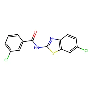 3-chloro-N-(6-chloro-1,3-benzothiazol-2-yl)benzamide structure