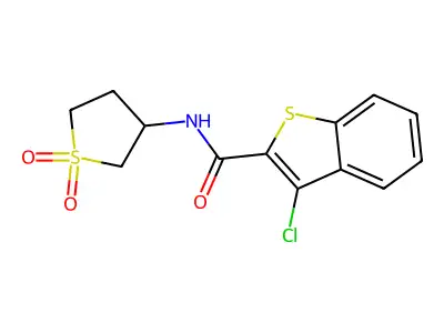 3-chloro-N-(1,1-dioxidotetrahydrothiophen-3-yl)benzo[b]thiophene-2-carboxamide structure
