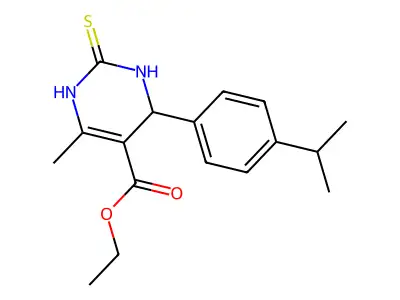 ethyl 4-(4-isopropylphenyl)-6-methyl-2-thioxo-1,2,3,4-tetrahydro-5-pyrimidinecarboxylate structure