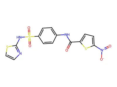 5-nitro-N-(4-(N-(thiazol-2-yl)sulfamoyl)phenyl)thiophene-2-carboxamide structure