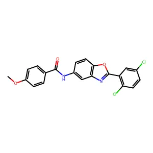 N-[2-(2,5-dichlorophenyl)-1,3-benzoxazol-5-yl]-4-methoxybenzamide structure