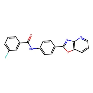 3-fluoro-N-[4-([1,3]oxazolo[4,5-b]pyridin-2-yl)phenyl]benzamide structure