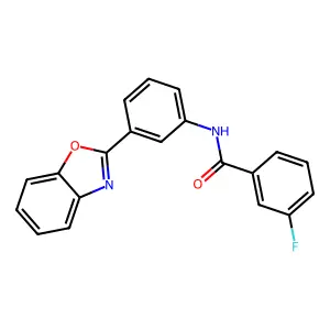 N-[3-(1,3-benzoxazol-2-yl)phenyl]-3-fluorobenzamide structure