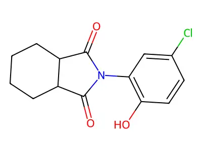 2-(5-chloro-2-hydroxyphenyl)hexahydro-1H-isoindole-1,3(2H)-dione structure
