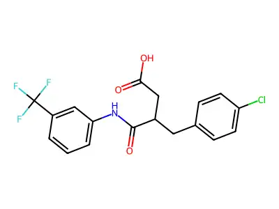 3-[(4-Chlorophenyl)methyl]-4-oxo-4-[3-(trifluoromethyl)anilino]butanoic acid structure