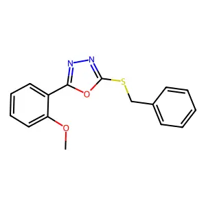 2-(Benzylsulfanyl)-5-(2-methoxyphenyl)-1,3,4-oxadiazole structure
