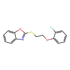 2-({2-[(2-Fluorophenyl)oxy]ethyl}sulfanyl)-1,3-benzoxazole structure