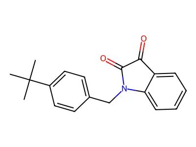 1-[(4-tert-butylphenyl)methyl]-2,3-dihydro-1H-indole-2,3-dione structure