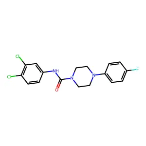 N-(3,4-dichlorophenyl)-4-(4-fluorophenyl)piperazine-1-carboxamide structure
