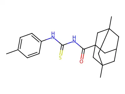 (3,5-dimethyladamantanyl)-N-{[(4-methylphenyl)amino]thioxomethyl}carboxamide structure