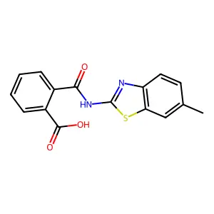 2-[(6-Methyl-1,3-benzothiazol-2-yl)carbamoyl]benzoic acid structure