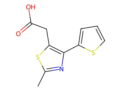 2-[2-Methyl-4-(thiophen-2-yl)-1,3-thiazol-5-yl]acetic acid structure