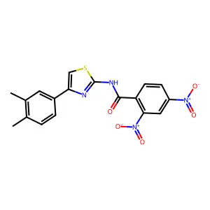 N-[4-(3,4-dimethylphenyl)-1,3-thiazol-2-yl]-2,4-dinitrobenzamide structure