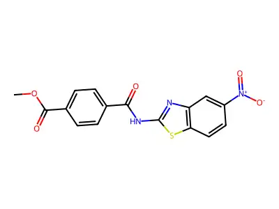 Methyl 4-((5-nitrobenzo[d]thiazol-2-yl)carbamoyl)benzoate structure