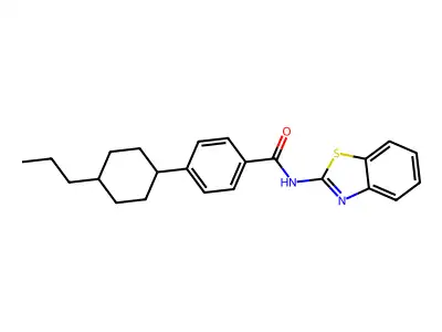 N-(1,3-benzothiazol-2-yl)-4-(4-propylcyclohexyl)benzamide structure