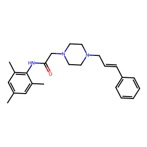 2-[4-[(E)-3-phenylprop-2-enyl]piperazin-1-yl]-N-(2,4,6-trimethylphenyl)acetamide structure
