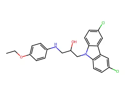 1-(3,6-dichloro-9H-carbazol-9-yl)-3-((4-ethoxyphenyl)amino)propan-2-ol structure