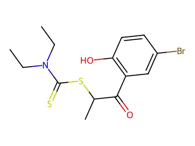 1-(5-Bromo-2-hydroxyphenyl)-1-oxopropan-2-yl diethylcarbamodithioate structure