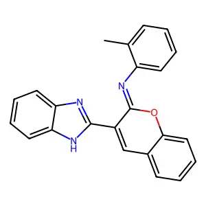 N-[(2Z)-3-(1H-benzimidazol-2-yl)-2H-chromen-2-ylidene]-2-methylaniline structure