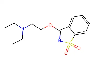 2-[(1,1-dioxo-1,2-benzothiazol-3-yl)oxy]-N,N-diethylethanamine structure