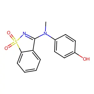 4-[(1,1-Dioxido-1,2-benzisothiazol-3-YL)(methyl)amino]phenol structure