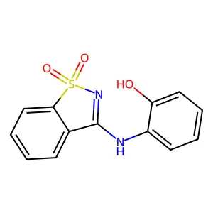 2-[(1,1-Dioxo-1,2-benzothiazol-3-yl)amino]phenol structure