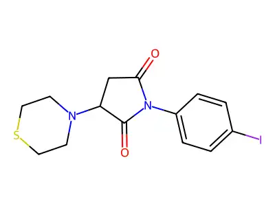 1-(4-Iodophenyl)-3-(4-thiomorpholinyl)-2,5-pyrrolidinedione structure