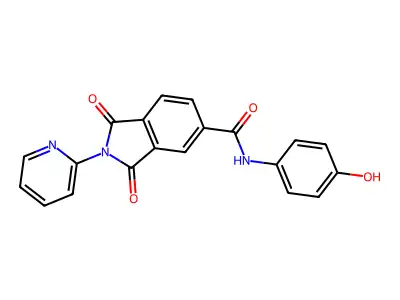 N-(4-hydroxyphenyl)-1,3-dioxo-2-pyridin-2-ylisoindole-5-carboxamide structure