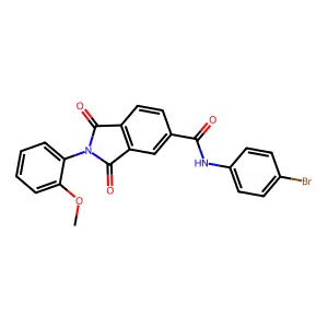 N-(4-bromophenyl)-2-(2-methoxyphenyl)-1,3-dioxoisoindole-5-carboxamide structure