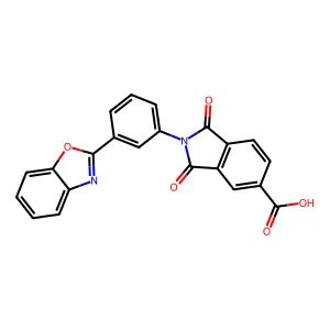 2-(3-(Benzo[d]oxazol-2-yl)phenyl)-1,3-dioxoisoindoline-5-carboxylic acid structure