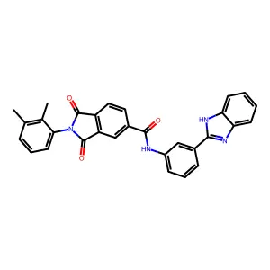 N-[3-(1H-benzimidazol-2-yl)phenyl]-2-(2,3-dimethylphenyl)-1,3-dioxoisoindole-5-carboxamide structure