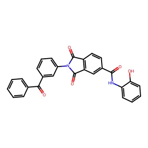 2-(3-benzoylphenyl)-N-(2-hydroxyphenyl)-1,3-dioxoisoindole-5-carboxamide structure