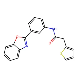N-[3-(1,3-benzoxazol-2-yl)phenyl]-2-(thiophen-2-yl)acetamide structure