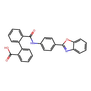 2'-{[4-(1,3-Benzoxazol-2-yl)phenyl]carbamoyl}biphenyl-2-carboxylic acid structure