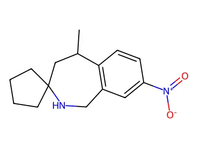 5-Methyl-8-nitro-1,2,4,5-tetrahydrospiro[2-benzazepine-3,1'-cyclopentane] structure
