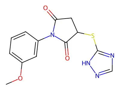 1-(3-methoxyphenyl)-3-(4H-1,2,4-triazol-3-ylsulfanyl)pyrrolidine-2,5-dione structure
