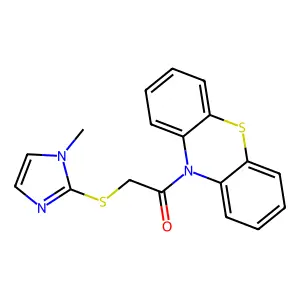 2-[(1-methyl-1H-imidazol-2-yl)sulfanyl]-1-(10H-phenothiazin-10-yl)-1-ethanone structure
