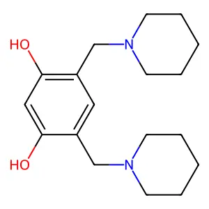 4,6-Bis(piperidin-1-ylmethyl)benzene-1,3-diol structure
