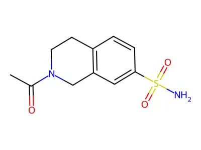 2-Acetyl-1,2,3,4-tetrahydroisoquinoline-7-sulphonamide structure