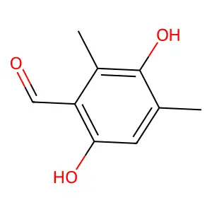 3,6-二羟基-2,4-二甲基苯甲醛 structure