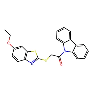 1-Carbazol-9-yl-2-[(6-ethoxy-1,3-benzothiazol-2-yl)sulfanyl]ethanone structure